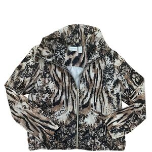 Chicos womens Zenergy track jacket animal print colorful lightweight active wear